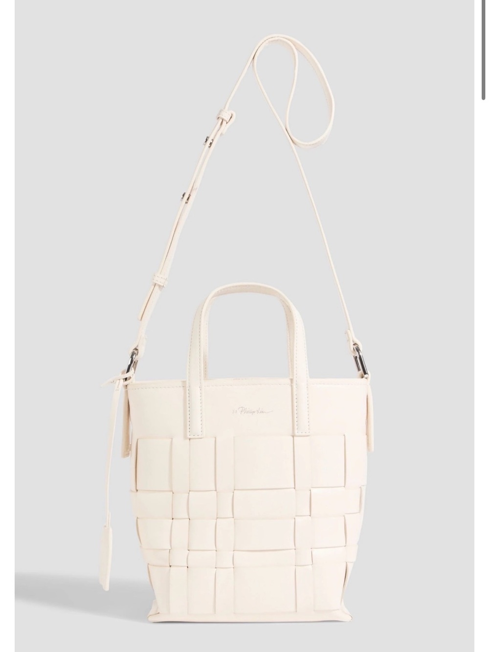 3.1 Phillip Lim Cream Woven Mini Tote with Adjustable Strap